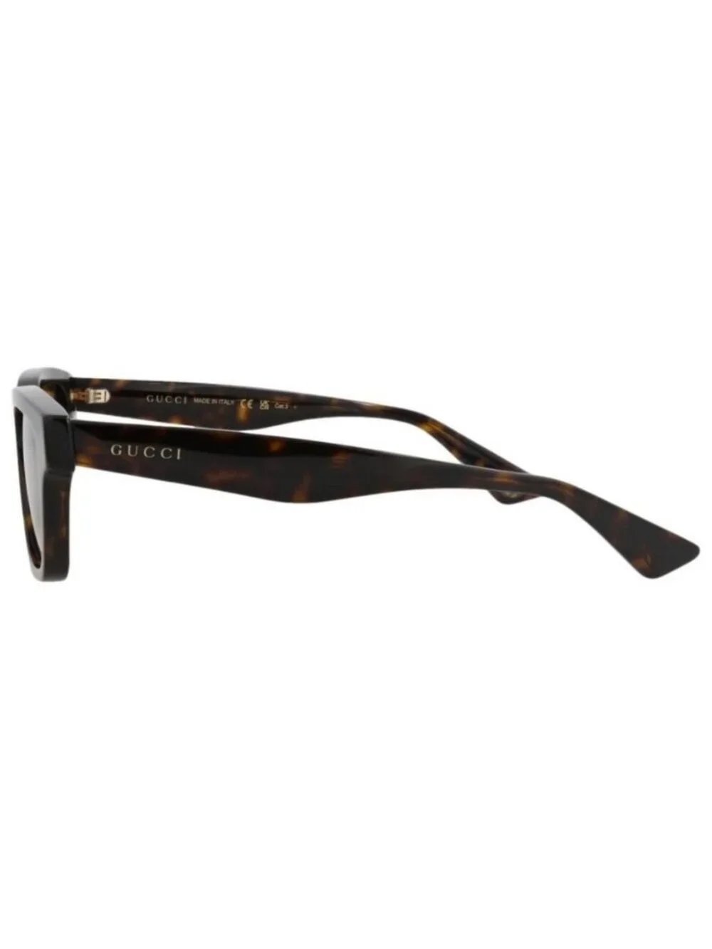 New Gucci Mens Square/Rectangle Havana Havana Gold Fashion Designer Sunglasses